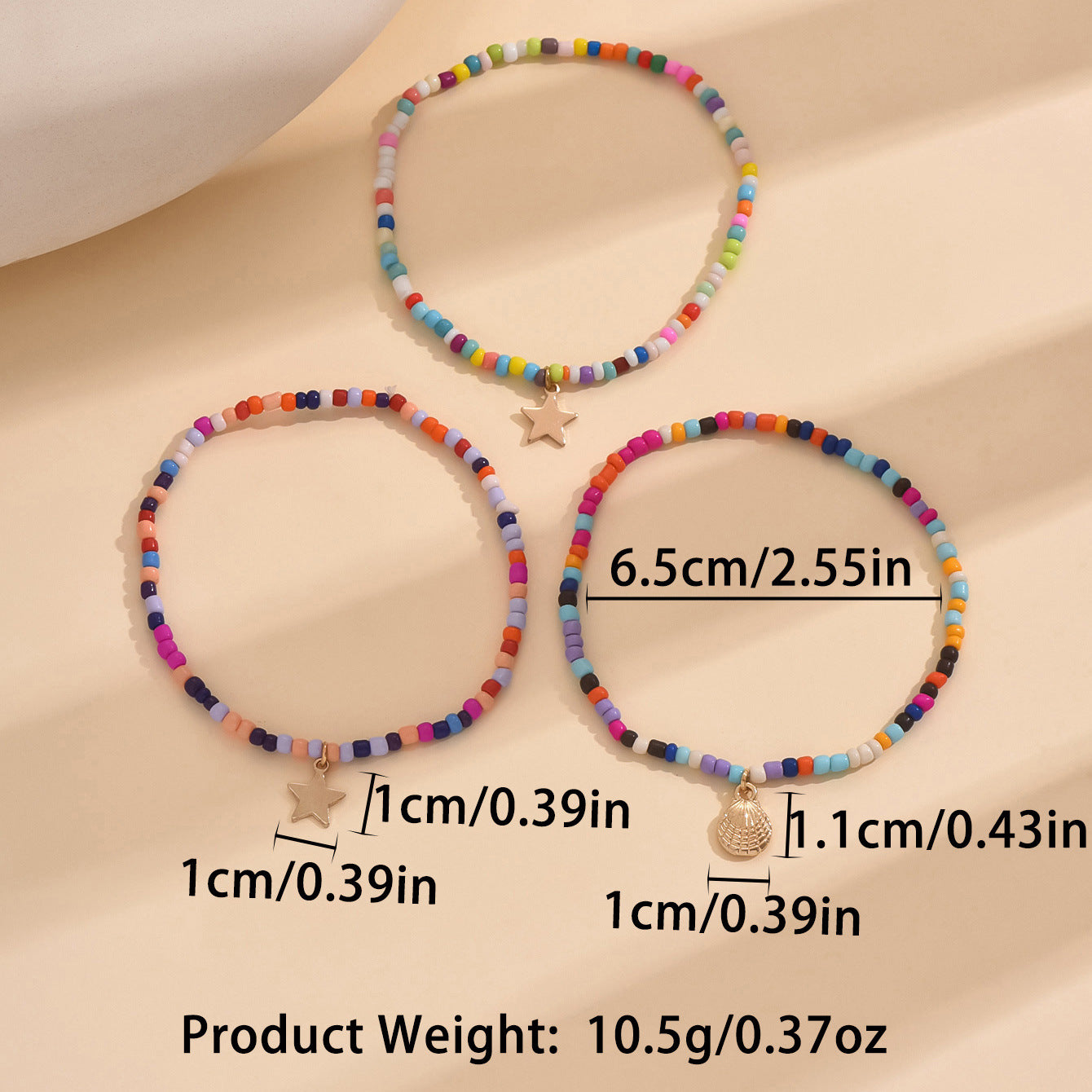 Star Shell Rice Bead Anklet
