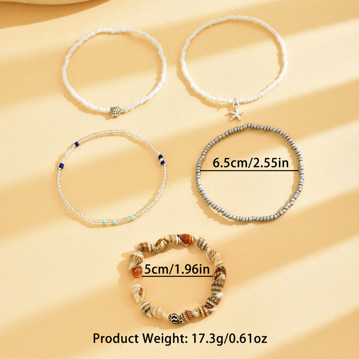 Natural Shell Bead Ankle Chain