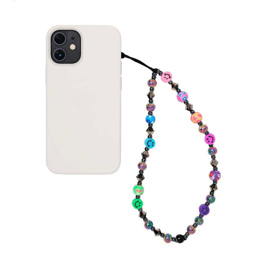 Iridescent Volcanic Stone Phone Chain