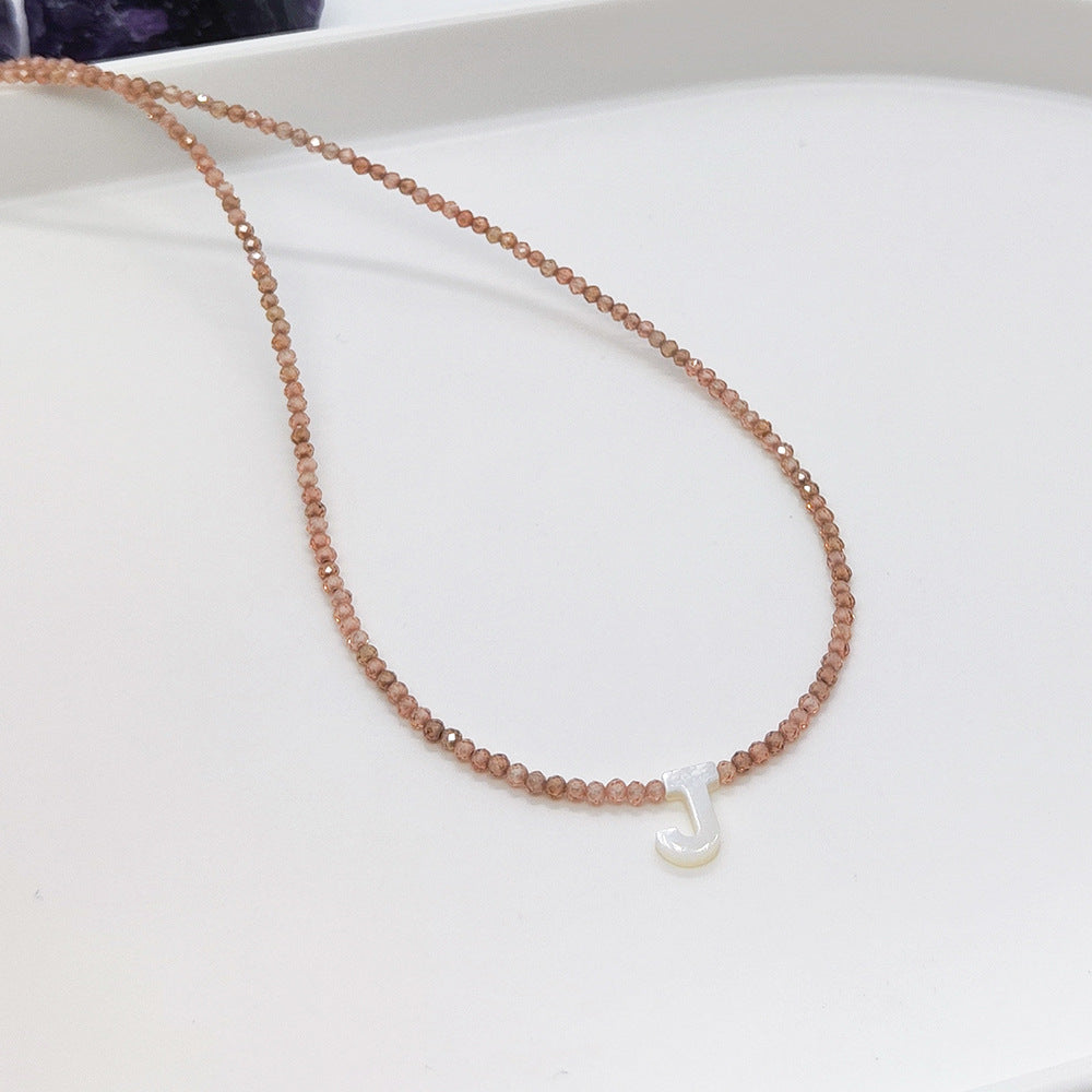 Natural Deep Sea Shell 26 Letter Necklace