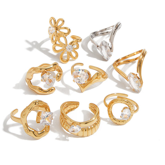 Oval White Zirconia Ring