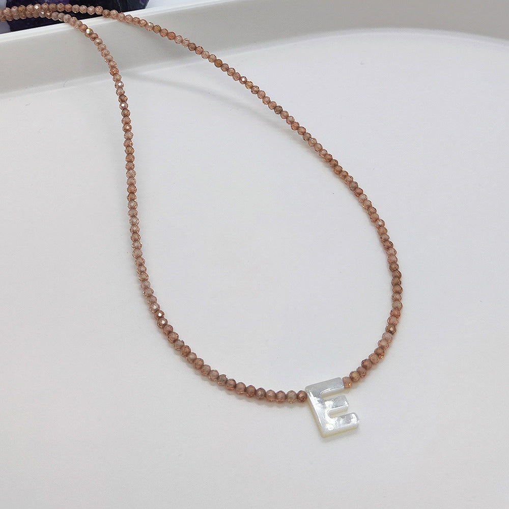 Natural Deep Sea Shell 26 Letter Necklace