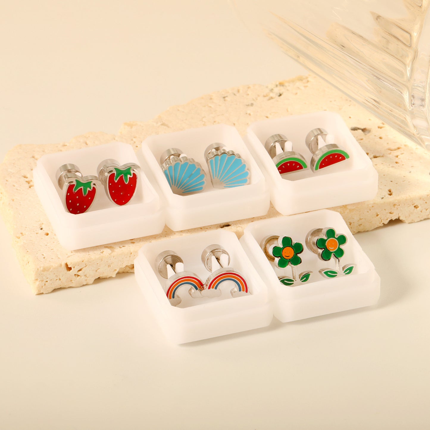 Cute Fruit Botanical Rainbow Earrings
