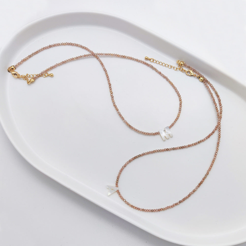 Natural Deep Sea Shell 26 Letter Necklace