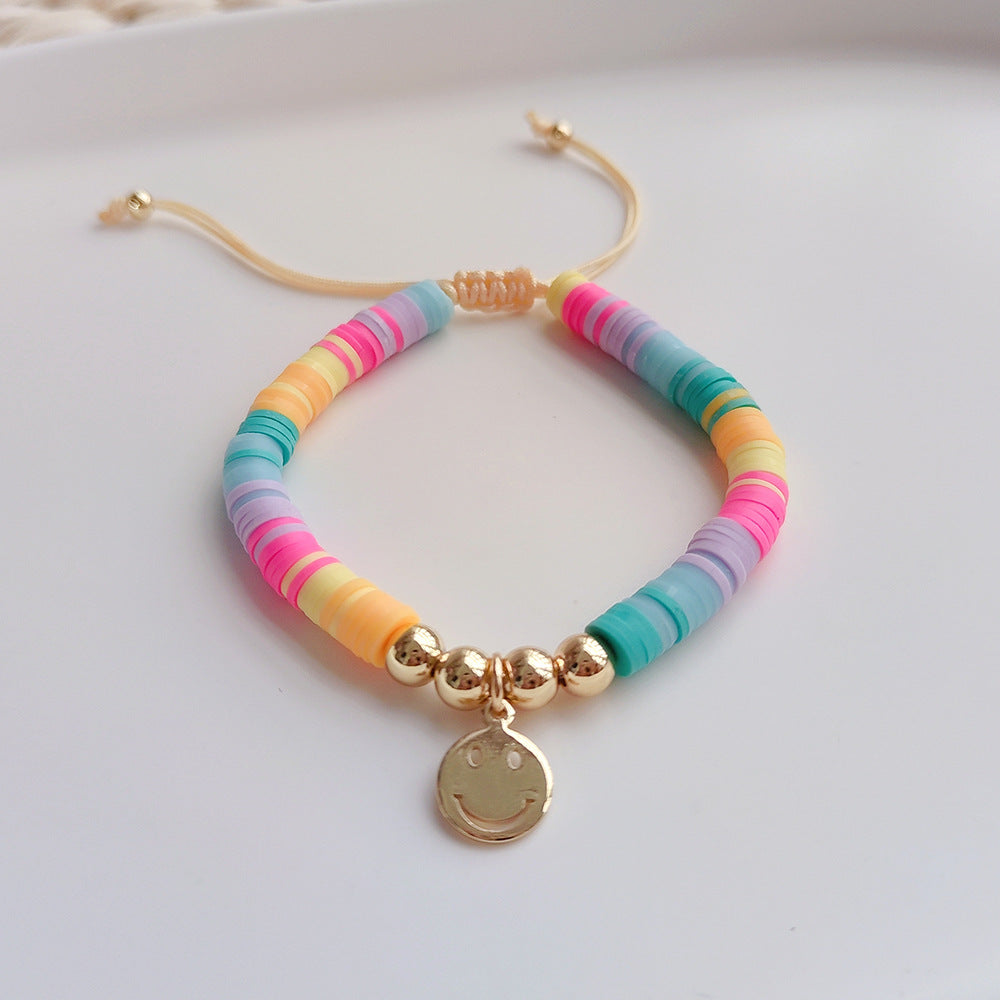 Rainbow Soft Pottery Chip Bracelet