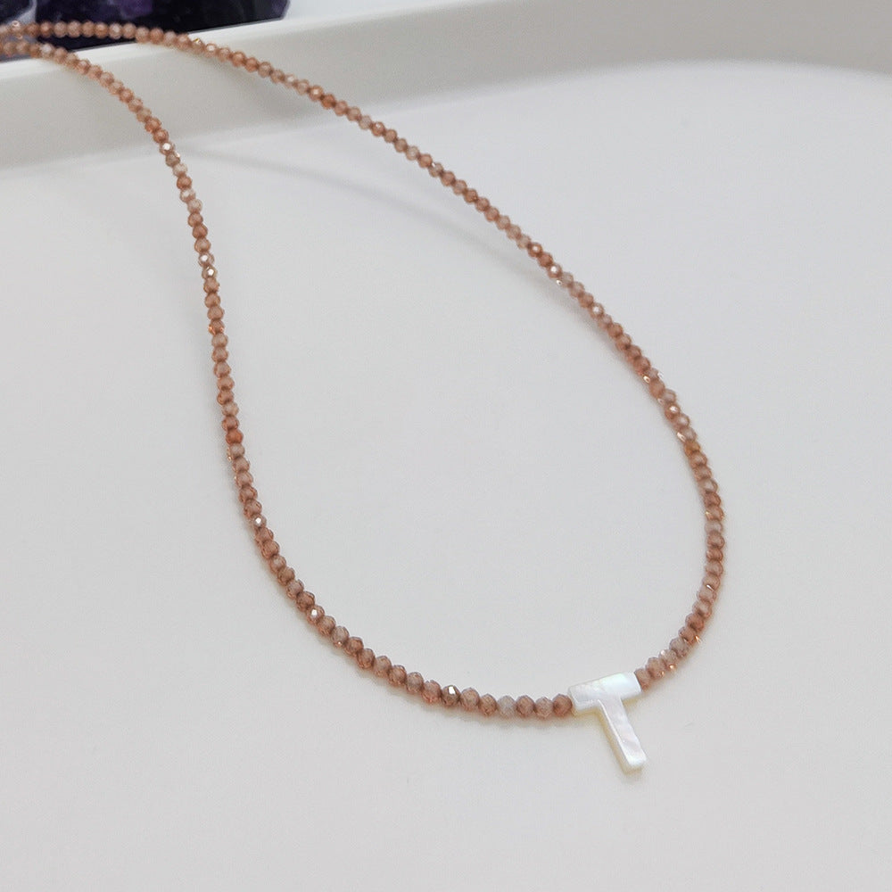 Natural Deep Sea Shell 26 Letter Necklace