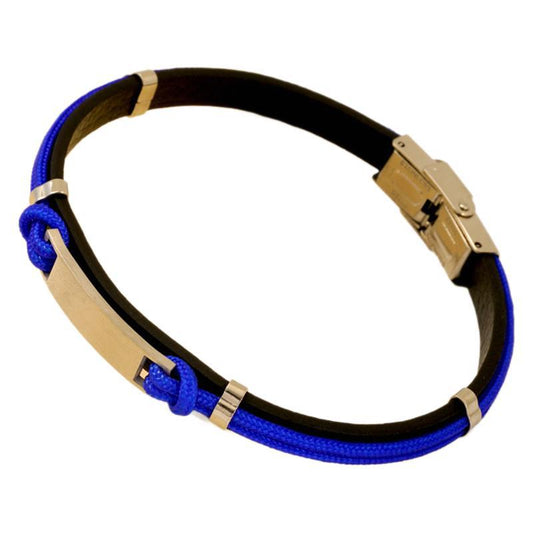 Anchor Titanium Leather Braided Bracelet