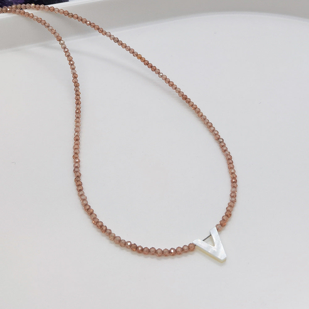 Natural Deep Sea Shell 26 Letter Necklace