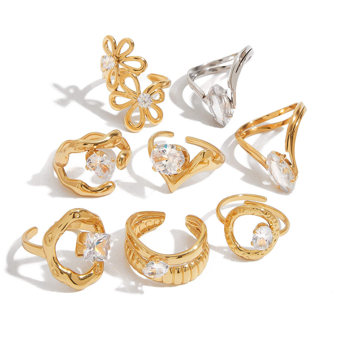 Oval White Zirconia Ring