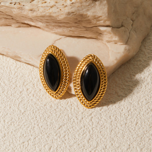 Agate Horse Eye Earrings