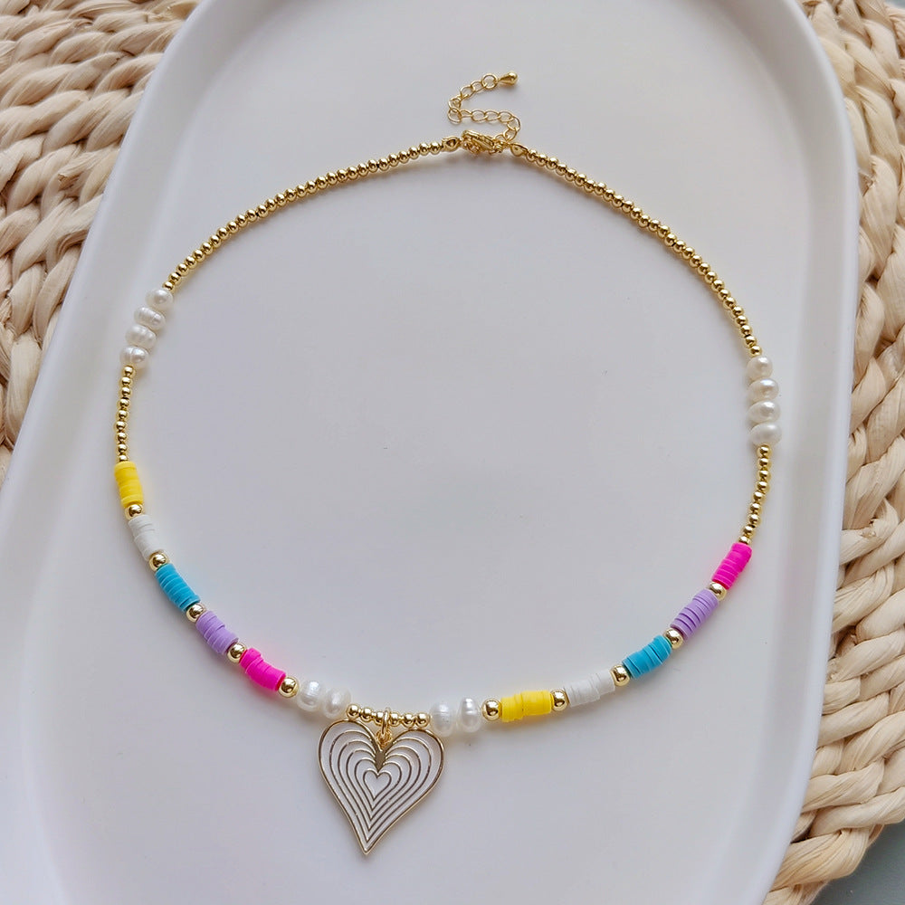Soft Ceramic Heart Necklace