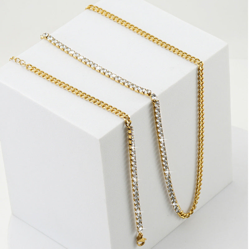 Cuban Chain Necklace with Diamonds