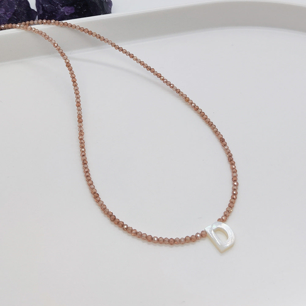 Natural Deep Sea Shell 26 Letter Necklace