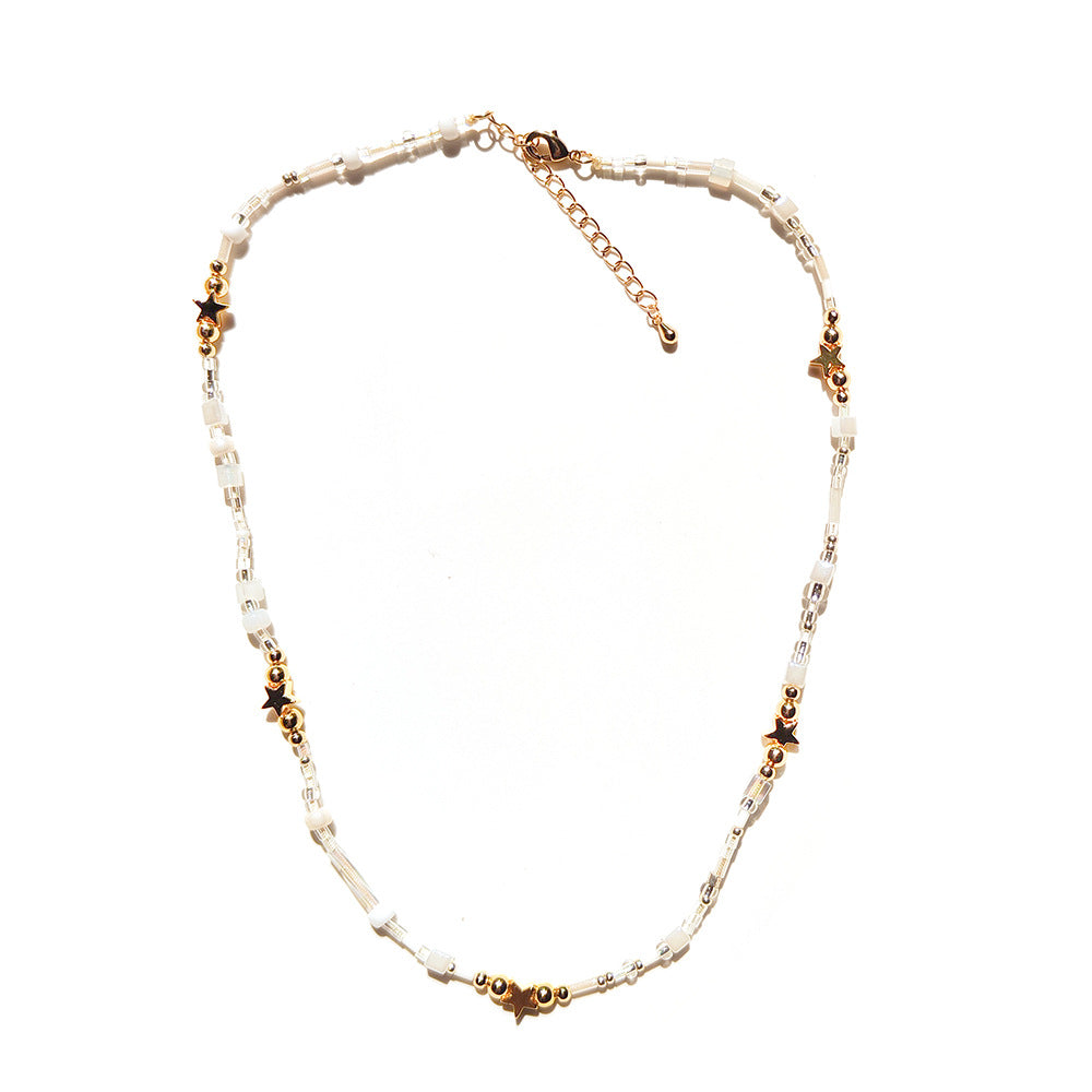Stained Glass Rice Bead Necklace